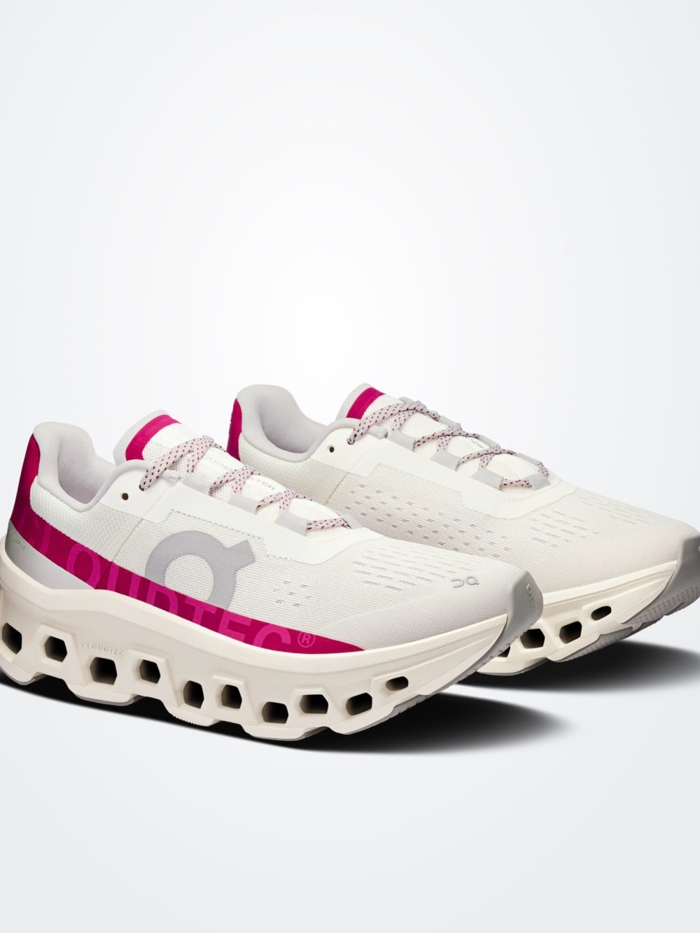 NWOT On Platform Lightweight Women's Running Sneakers - Cream with Red Accents